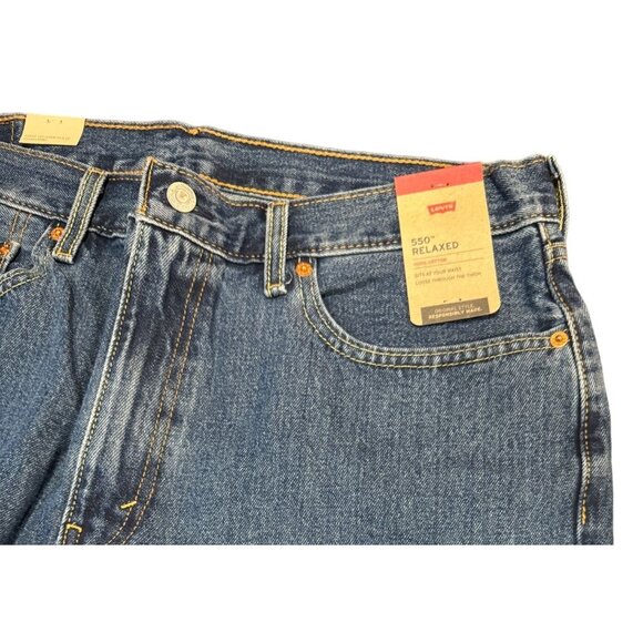 LEVIS Mens 36X29 Denim Jeans 550 Original Fit Mid Wash Relaxed Straight NWT |P1 - Picture 3 of 7